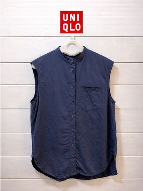 UNIQLO × JW ANDERSON Blue Sleeveless Button-Up Blouse Size M